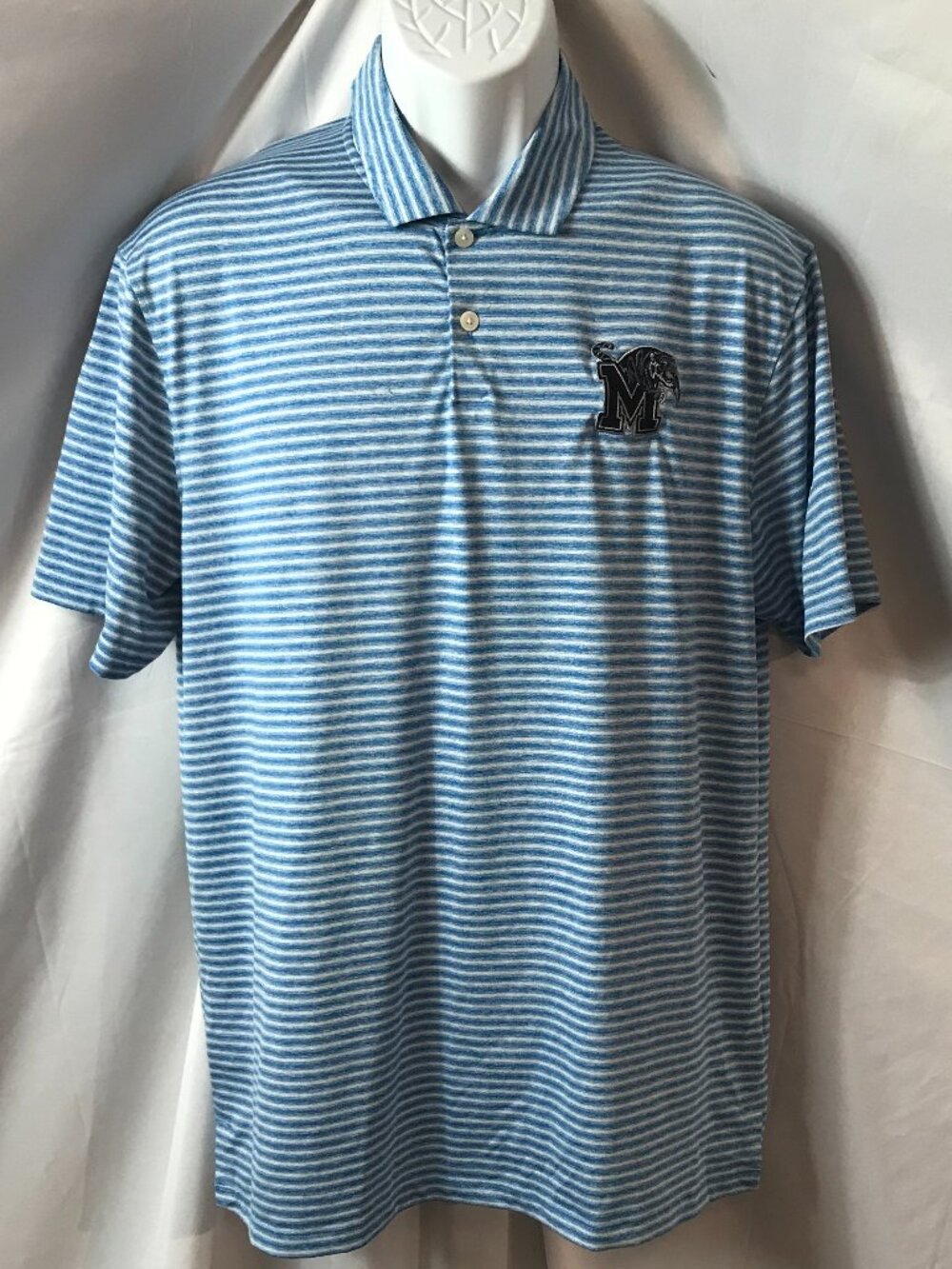 Nike Memphis State University MSU Tiger Woods Blue/White Sport Cut Polo Shirt
